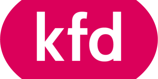 man sieht das Wort kfd in einem pinken Oval