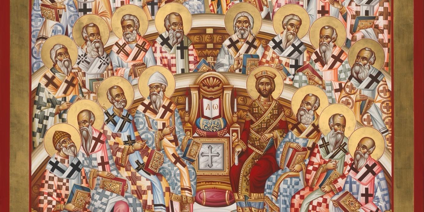 Zeitgenössisch gemalte Ikone des ersten ökumenischen Konzilsvon Nizäa (c) Griechisch-Orthodoxe Kirchengemeinde Christi Himmelfahrt zu Berlin Zeitgenössisch gemalte Ikone des ersten ökumenischen Konzilsvon Nizäa
